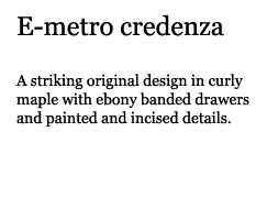 Description of E-metro credenza.